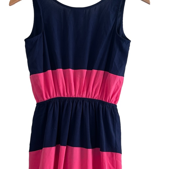 Sweet Storm | Navy/Pink striped sleeveless maxi dress sundress size small - Picture 7 of 9